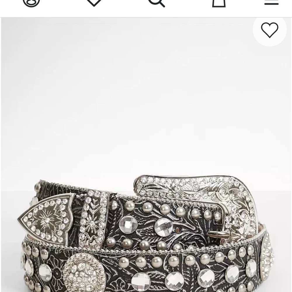 Blazin Roxx Women’s Embellished Black and Silver Western Belt